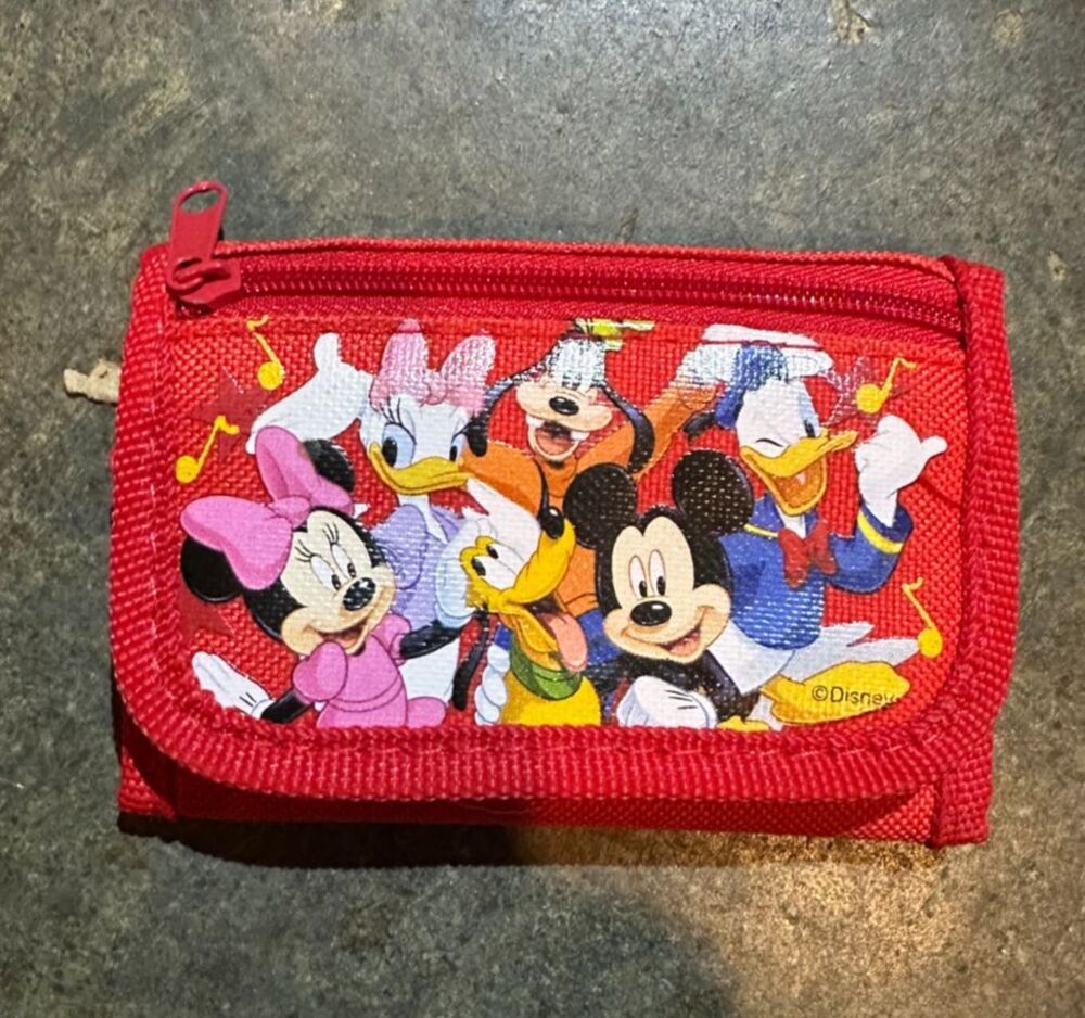 Disney Mickey Mouse Minnie and Friends Trifold Nylon Red Wallet